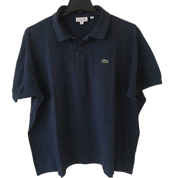 LaCoste Classic Fit FR 8 US 3XL Black & Blue Heather 100% Cotton Pique' - Picture 1 of 6
